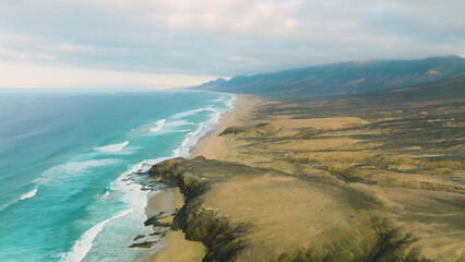 Canary Islands. Spain Atlantic ocean seaside. Winter seaside seascape.