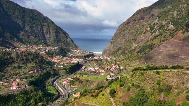 Drone Flight Over The Chapel Of The Apparitions. Madeira