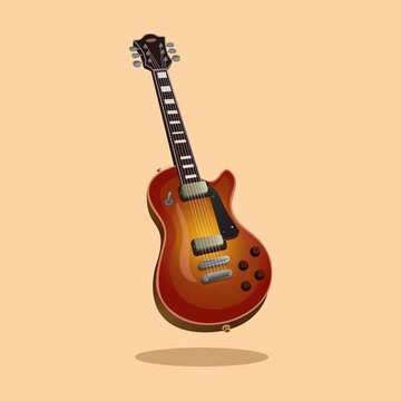 recommend clip art: Classic Electic Guitar music instrument object symbol cartoon illustration vector