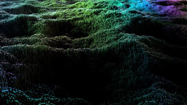 Big data abstract topography 3D visualization background loop