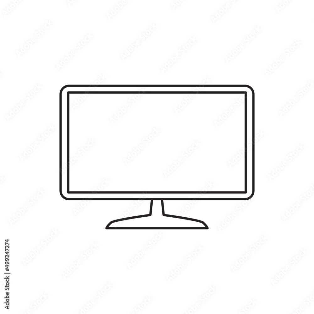 Poster computer spy, computer displayed an eye icon in color icon, isolated on white background