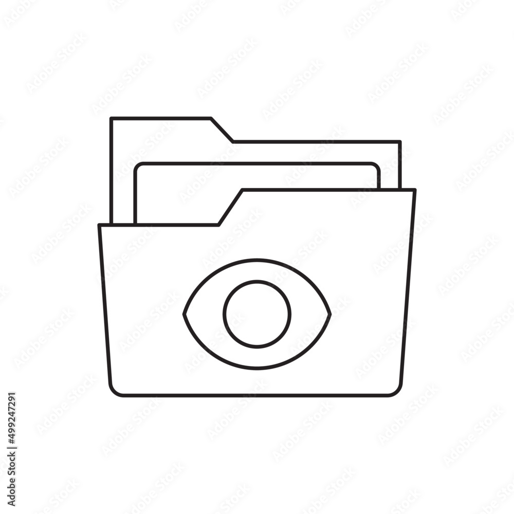Poster read only folder, folder with an eye icon line style icon, style isolated on white background