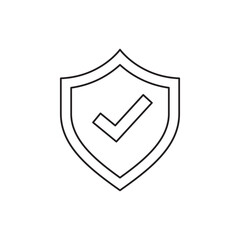 Security shield, protection icon line style icon, style isolated on white background