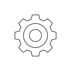Shield with gear icon, cogwheel with an shield icon line style icon, style isolated on white background
