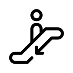 Escalator down outline icon. Editable stroke. Vector graphics