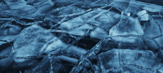 ice texture cracks baikal, abstract background winter ice transparent blue