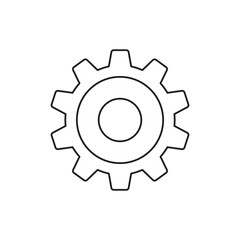 Shield with gear icon, cogwheel with an shield icon line style icon, style isolated on white background
