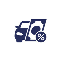 car loan icon with money