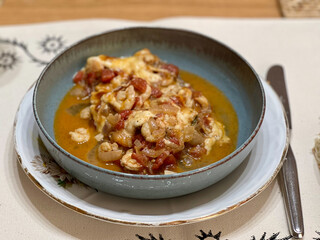 Homemade Shrimp Casserole served in Plate