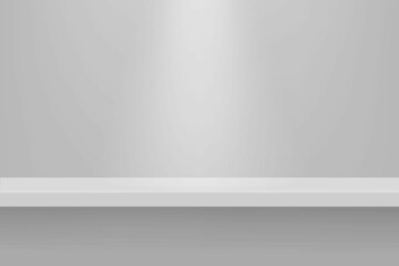 Empty white color shelf with shadow background. © magr80