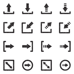 Arrow Icons. Black Scribble Design. Vector Illustration.