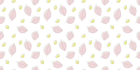 Leaves illustration background. Seamless pattern.Vector. 葉っぱのイラストパターン
