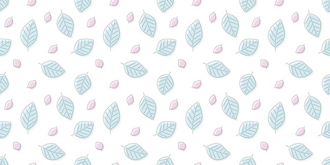 Leaves illustration background. Seamless pattern.Vector. 葉っぱのイラストパターン
