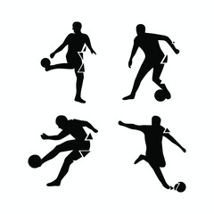 multicolor footballer silhouette