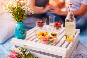 on a date picnic outdoor table setup
