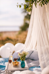 outdoor picnic tent decoration on open air