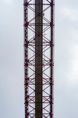 Fototapeta na wymiar Detail view of the top of the suspension Bridge in the town of Portugalete, Spain