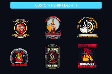 Illustrated vector t-shirt design set