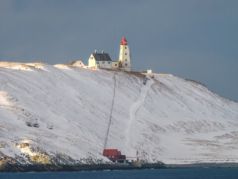 Vard&oslash; lighthouse on the island of Horn&oslash;ya,the easternmost lighthouse in Norway, Troms og Finnmark county.