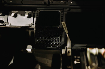 Сontrol panel in the cabin of the captain of the aircraft