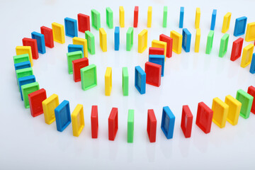 The domino colorful  on white background