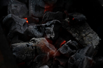 burning fire in a fireplace