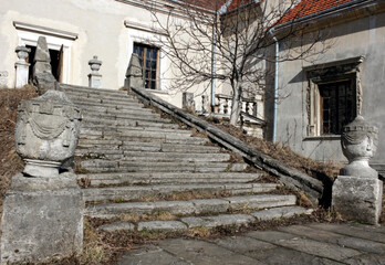 Ancient palace with entrance and stairs