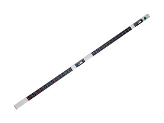 Six Way Extension Lead Power Strip. Power distribution unit on isolated white background