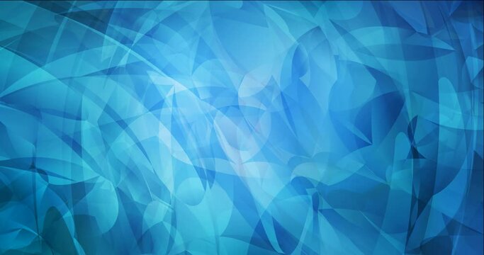 4K looping light blue footage with chaotic shapes. Colorful chaotic forms with gradient in moving style. Movie for ad backgrounds. 4096 x 2160, 30 fps.