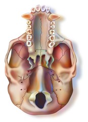 Lower view of the skull of the chimpanzee with the upper jaw. © RFBSIP
