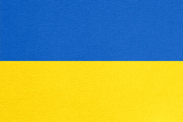 Ukrainian flag painted on cardboard