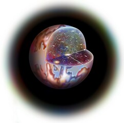 The observable universe enclosed in a sphere surrounded.