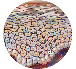 White skin with few grains of melanin.