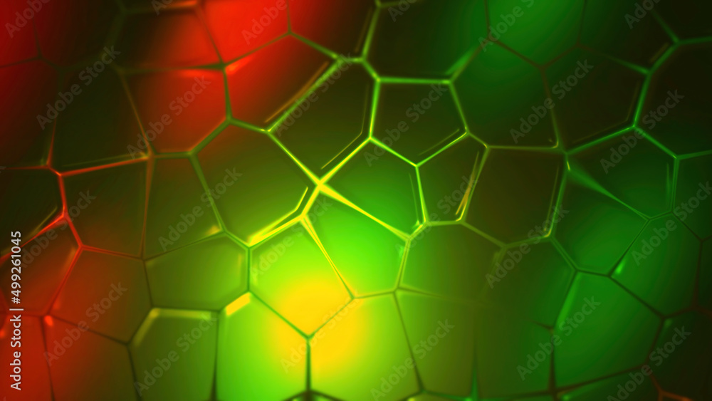 Poster colorful background with moving mosaic bubbles. motion. mosaic background with moving polygonal bubb