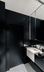 Bathroom in black and white in a modern style.
