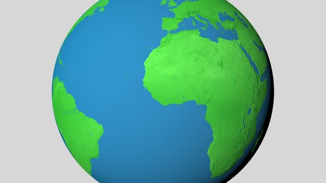 Seamless looping animation of the earth zooming in to the 3d map of Niger with the capital and the biggest cites in 4K resolution