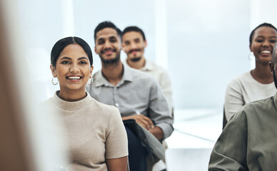 Looks like a positive start to the day. Shot of a group meeting at work in a modern office.