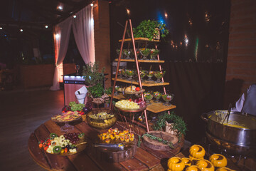 party candy and cold cuts table 