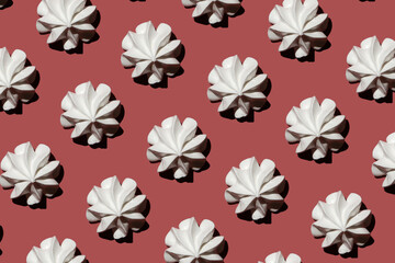 candy in the form of nipples pattern on a red background