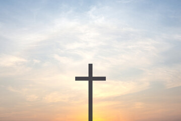 The Cross at the sky background