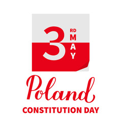 Poland Constitution Day typography poster. Polish holiday celebrate on May 3. Vector template for banner, flyer, shirt, greeting card, etc