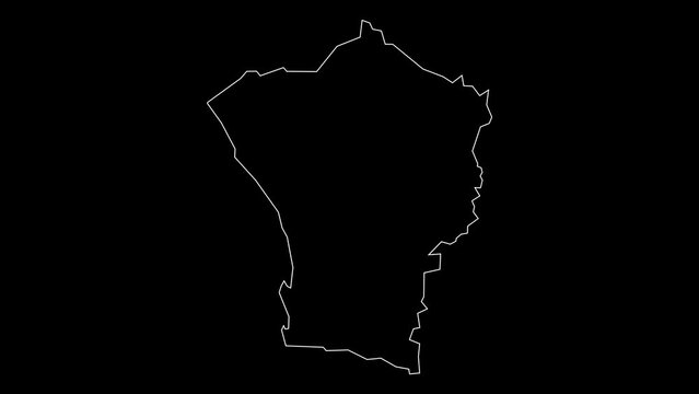 Erongo region map of Namibia outline animation
