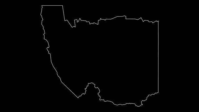 Karas region map of Namibia outline animation