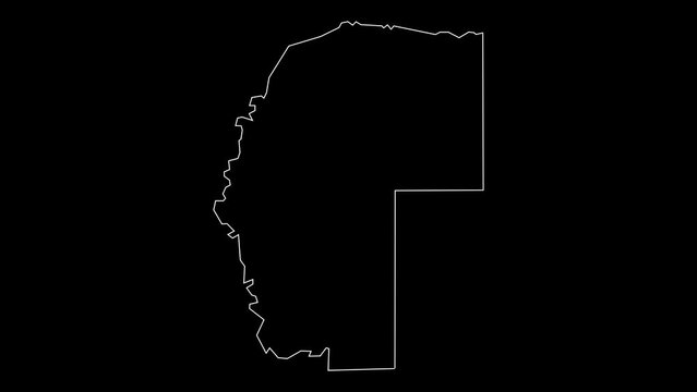 Omaheke region map of Namibia outline animation