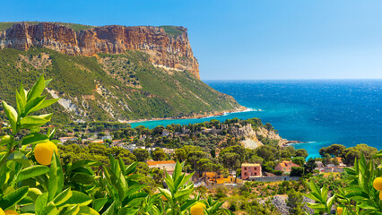 Panoramic view of Cassis, Provence, South France, Europe