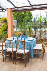 table for guests at social party 