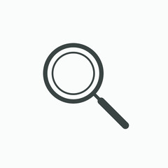 Magnifying glass icon vector symbol isolated. search, find, glass, lens, magnifier, loupe, zoom symbol