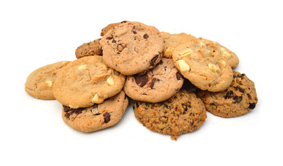 Extreme close-up image of chocolate chips cookies