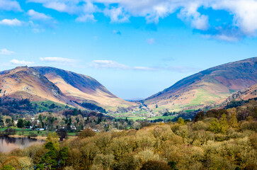 Dunmail Raise from Loughrigg Terrace with Helm Crag, Steel Fell and Seat Sandal English Lake District