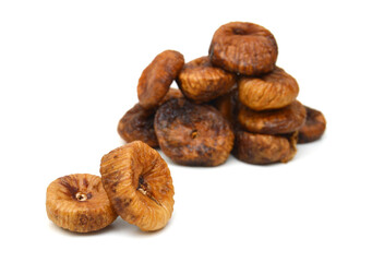Dried figs on a white background